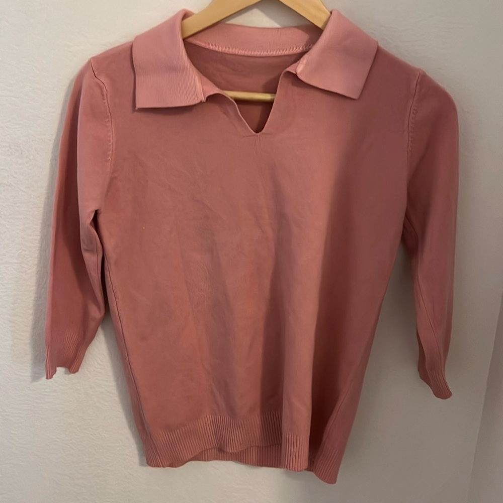 PINK POLO PULLOVER SWEATER
